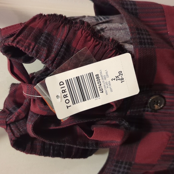 Torrid Mini Challis Skirtall - Red - Sz 2 - Picture 4 of 5